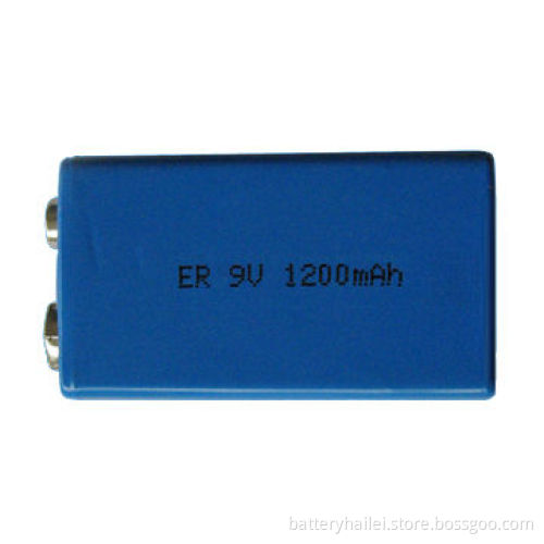 Li-SOCl2 Battery Square ER9V with 10.8V DC Nominal Voltage and 1,200mAh Capacity